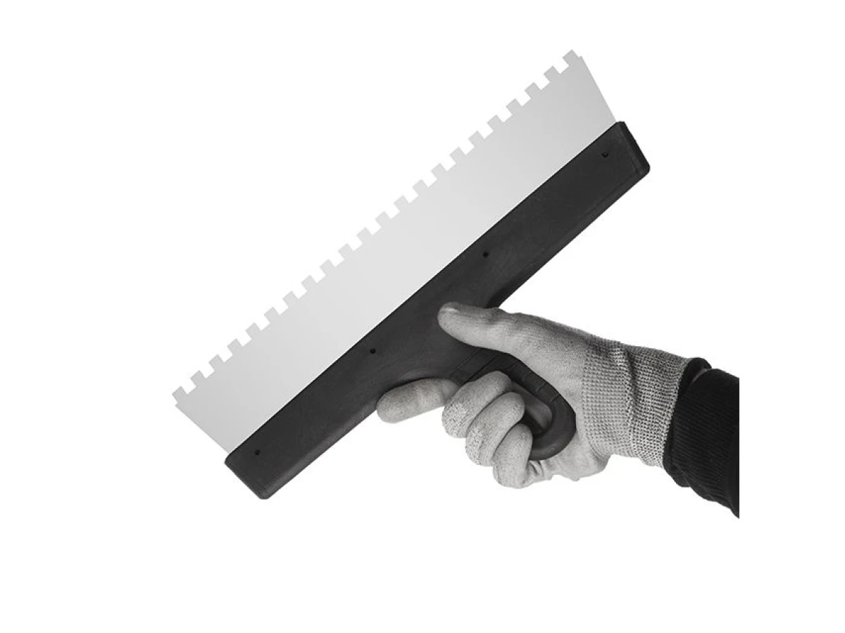 Шпатель из нержавеющей стали 350мм с зубом 8x8мм INTERTOOL KT-2358 