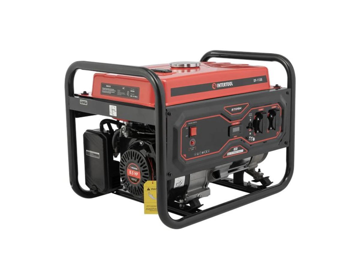 Генератор бензиновый 3.2/3.5 кВт, 220 В, 18 л, ручной старт, медная обмотка, STORM INTERTOOL DT-1135 