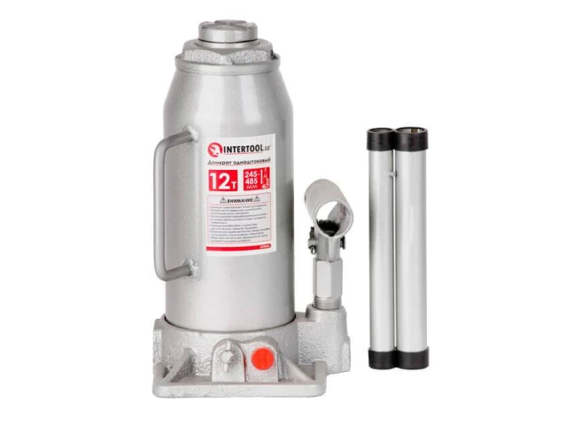 Домкрат "столбик" одноштоковый 12т, 245-485 мм INTERTOOL GT0026 