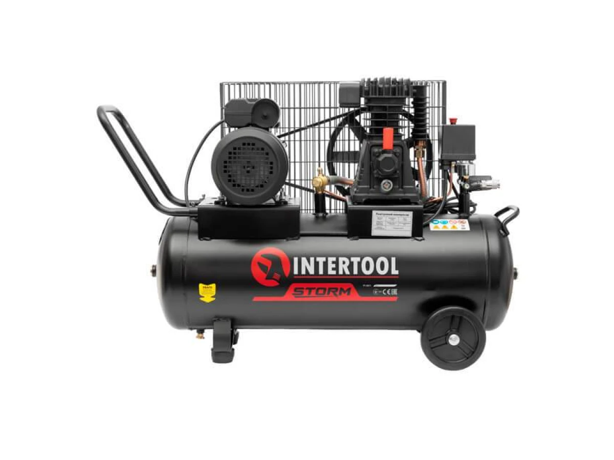 Компресор 50 л, 1.8 кВт, 220 В, 10 aтм, 250 л/хв. INTERTOOL PT-0011 
