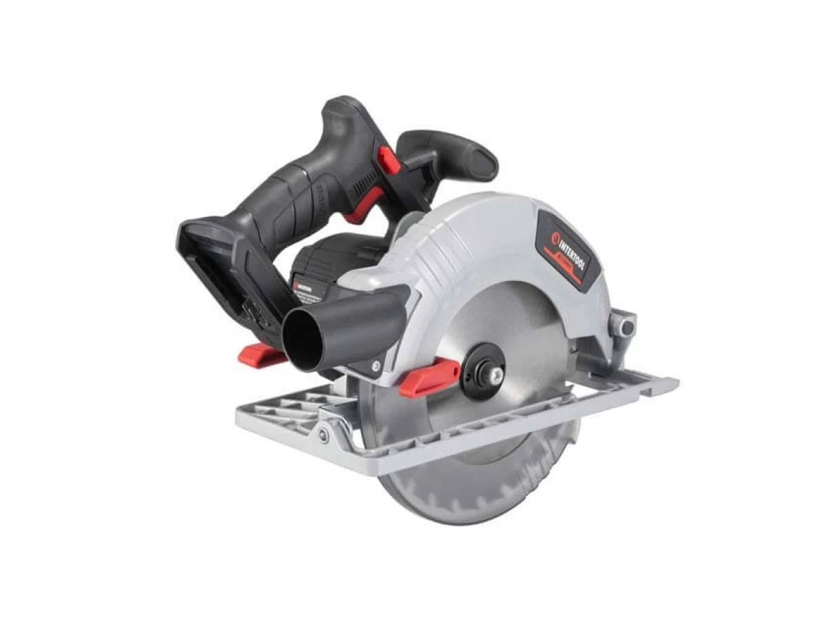 Пила дискова акумуляторна з безщітковим двигуном 20 В, 4500 об/хв., кут 90°/45°, глибина розпилу 62/45 мм, диск 190*20 мм, без ЗП та АКБ INTERTOOL WT-0371 