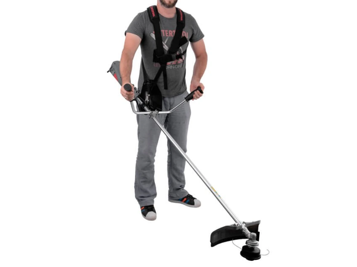 Триммер электрический, 1400 Вт, 230 В, ~50 Гц, 7500 об/мин, плавный пуск, диаметр вращения диска/лески 255/420 мм, катушка + 3-х зубчатый нож INTERTOOL DT-2248 