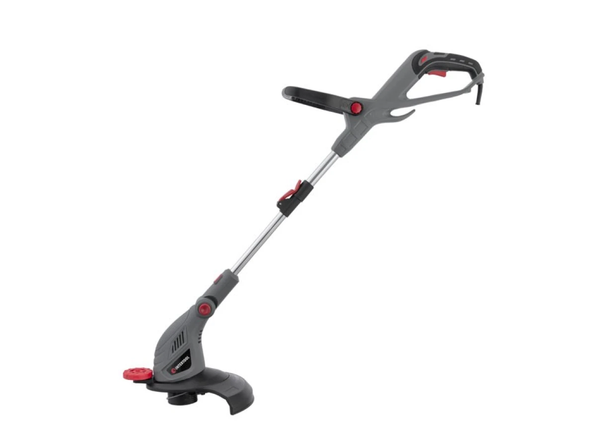 Триммер электрический, 450 Вт, 230 В~50 Гц, 10000 об/мин, диаметр вращения лески 300 мм, регулировка длины штанги/положения косильной головки INTERTOOL DT-2255 