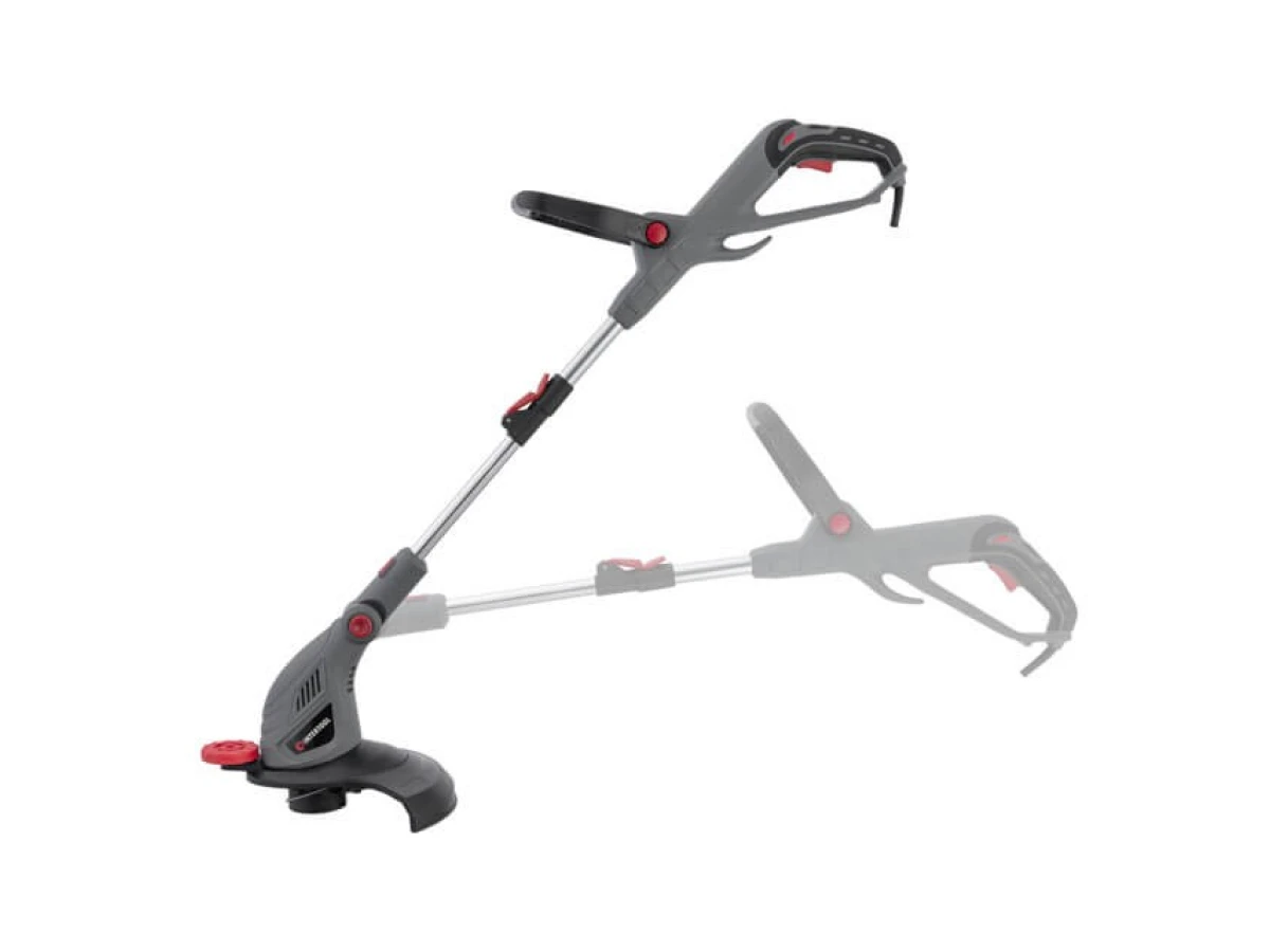 Триммер электрический, 450 Вт, 230 В~50 Гц, 10000 об/мин, диаметр вращения лески 300 мм, регулировка длины штанги/положения косильной головки INTERTOOL DT-2255 