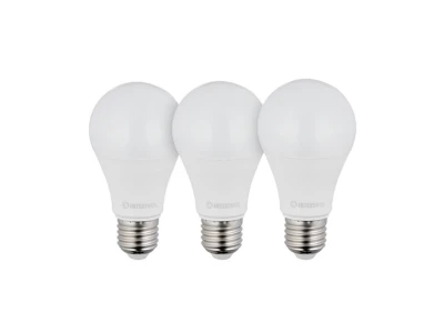 Лампы светодиодные, набор из 3 шт. LL-0015, LED A60, E27, 12 Вт, 150-300 В, 4000 K, 30000 ч, гарантия 3 года INTERTOOL LL-3015