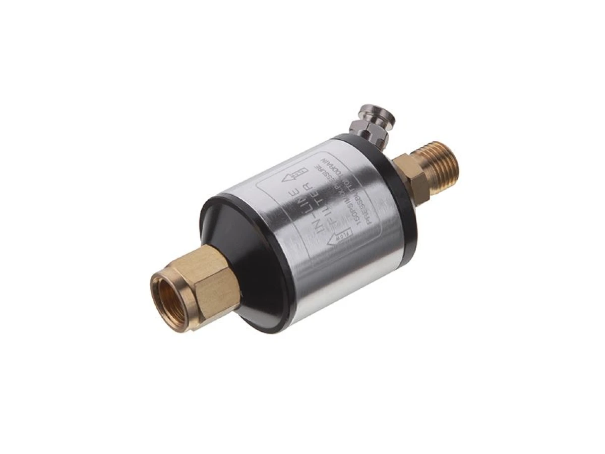 Міні-фільтр для фарбувального пістолета 1/4" в металевому корпусі, картридж - пінометал INTERTOOL PT-1403 