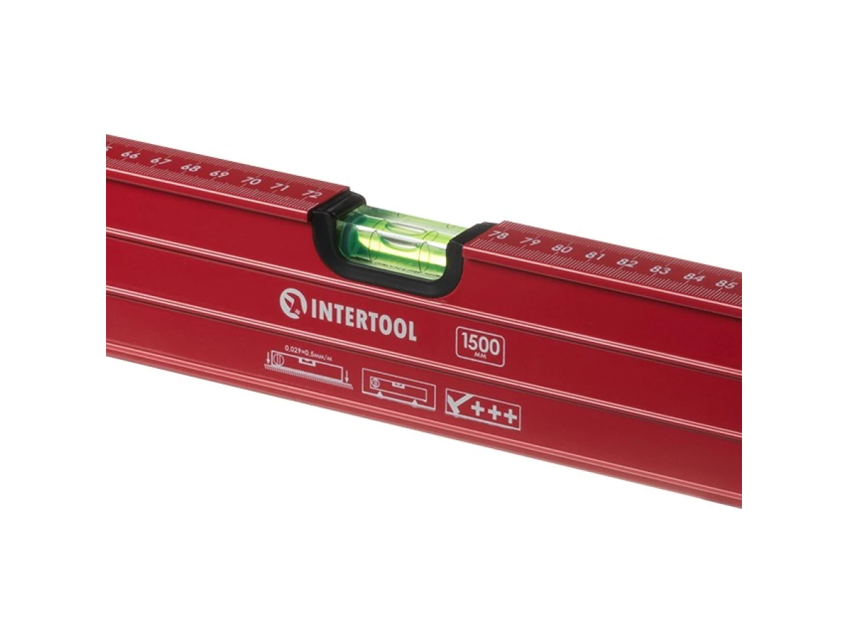 Уровень с поворотной капсулой 1500 мм, 3 глазка INTERTOOL MT-1275 