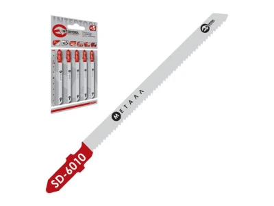 Набір полотен 5 од. для лобзика. Робоча довжина 75 мм, шаг зуба 1,2 мм, для роботи з листовим металом INTERTOOL SD-6010