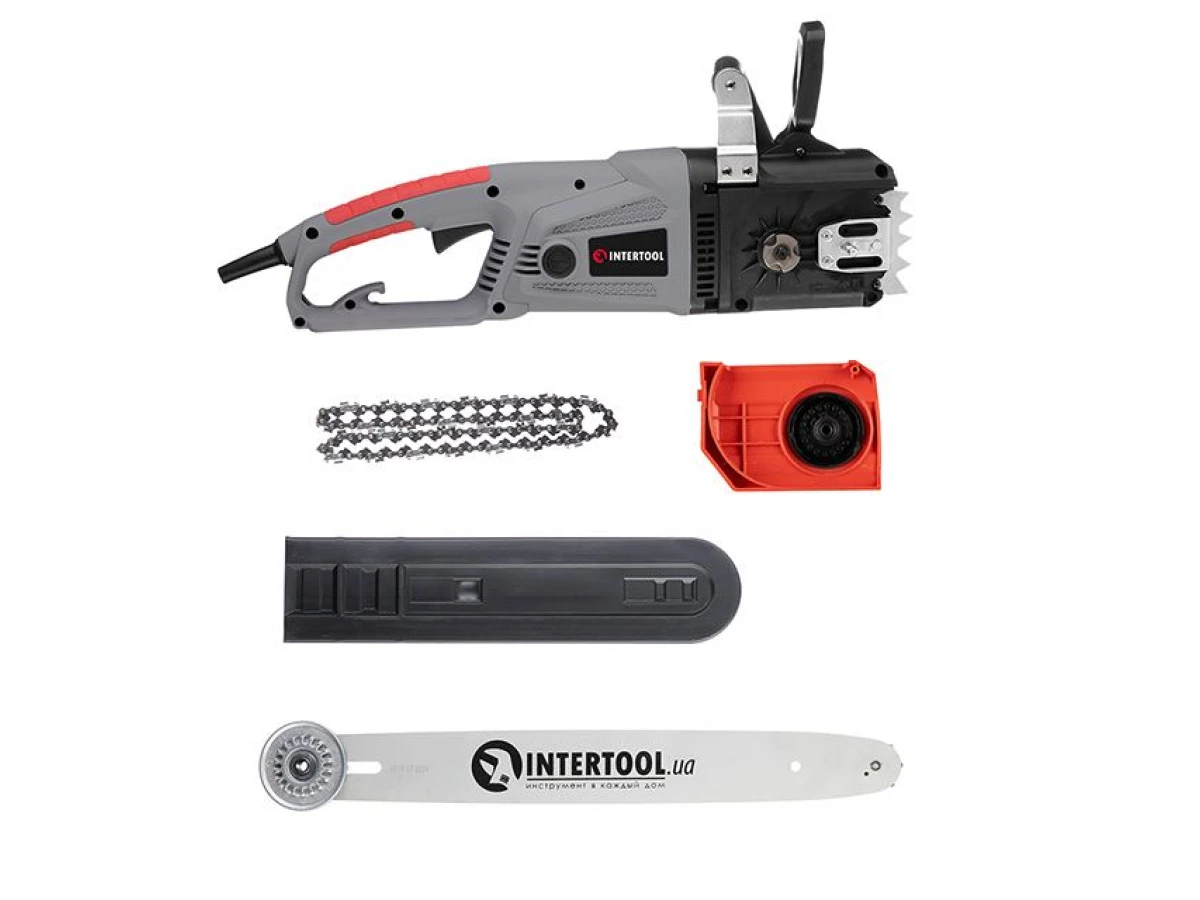 Пила ланцюгова електрична 2400 Вт, шина 40 см, SDS-система натяжіння ланцюга, прямий двигун INTERTOOL DT-2206 