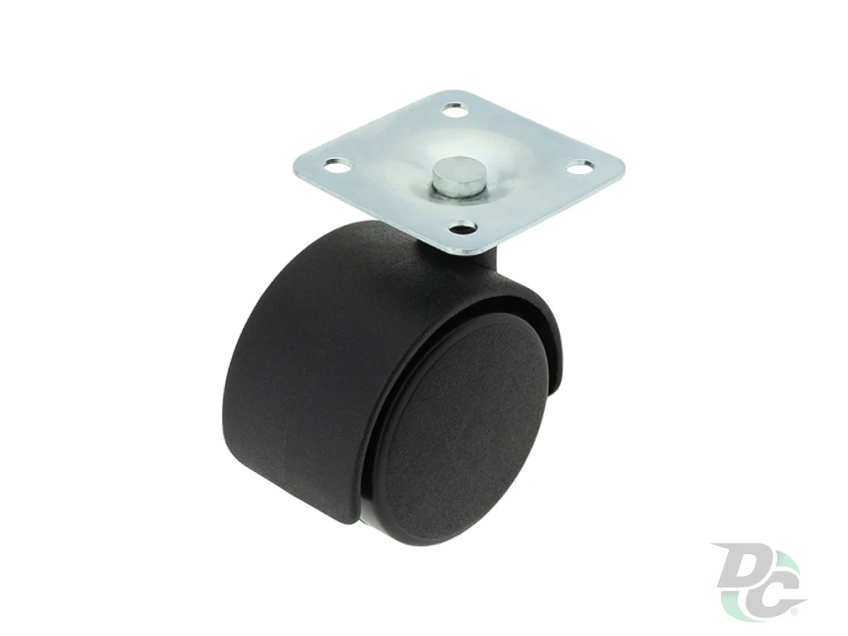 Ролик d-40 мм пластиковый Чёрный с площадкой ДС 