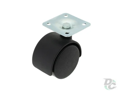 Ролик d-40 мм пластиковий Чорний з пластиною ДС