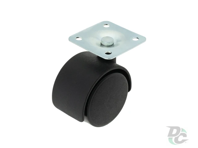 Ролик d-40 мм пластиковый Чёрный с площадкой ДС 