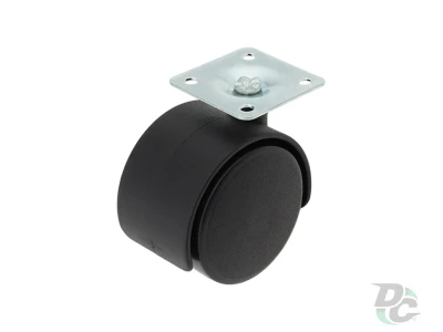 Ролик d-50 мм пластиковий Чорний з пластиною ДС