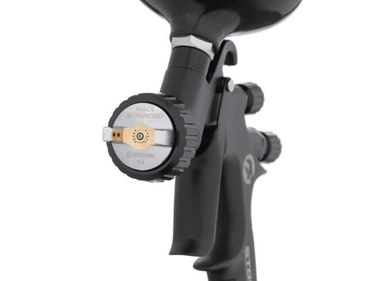 Фарбопульт пневматичний HVLP BLACK M-DIAMOND професійний, форсунка 1.4 мм, верхній пластиковий бачок 600 мл STORM INTERTOOL PT-0164 