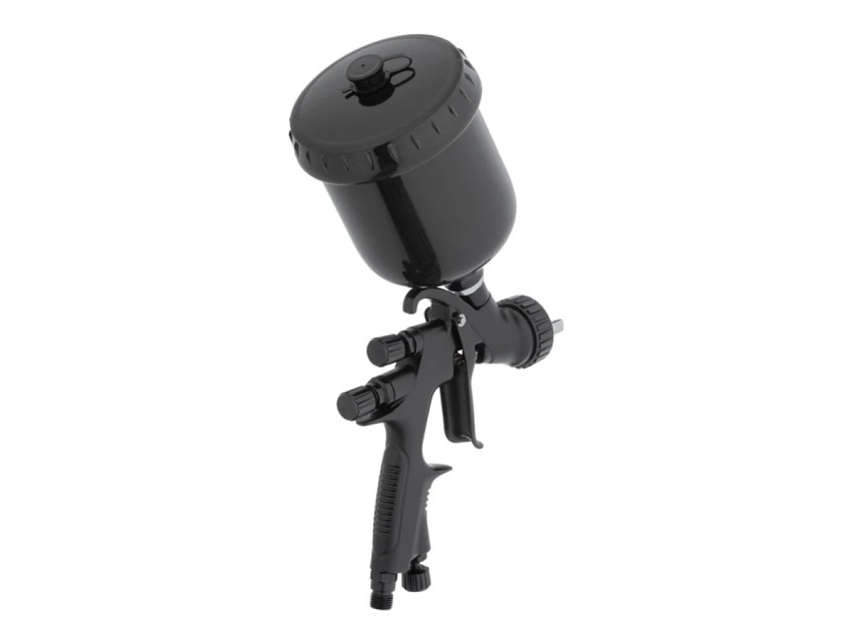 Фарбопульт пневматичний HVLP BLACK M-DIAMOND професійний, форсунка 1.4 мм, верхній пластиковий бачок 600 мл STORM INTERTOOL PT-0164 