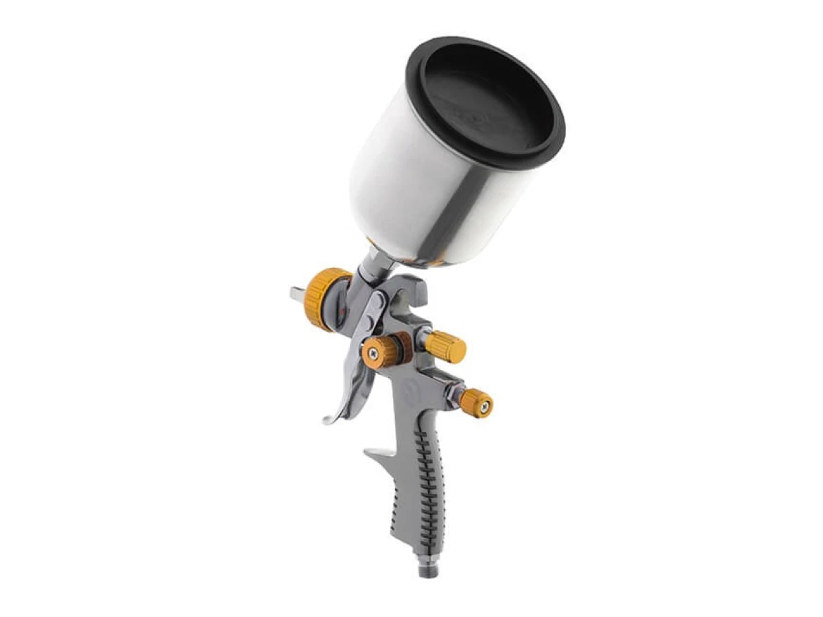 Фарбопульт пневматичний LVLP BRONZE професійний, форсунка 1.8мм, верхній металевий бачок 600мл., 1.5бар INTERTOOL PT-0135 