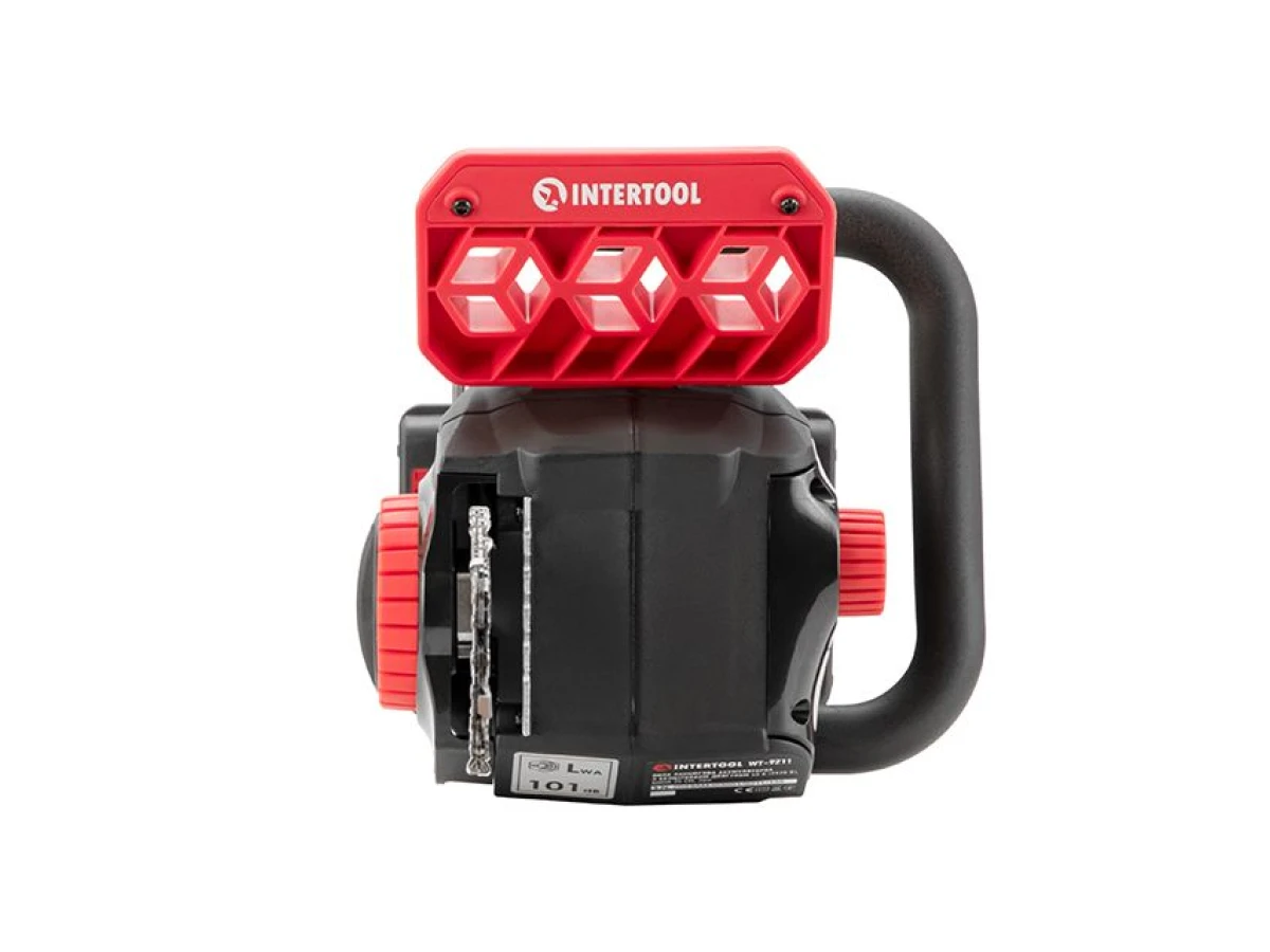 Пила цепная аккумуляторная с бесщеточным двигателем 40 В (2х20 В), шина 35 см, SDS-система натяжки цепи, без ЗУ и АКБ INTERTOOL WT-9211 