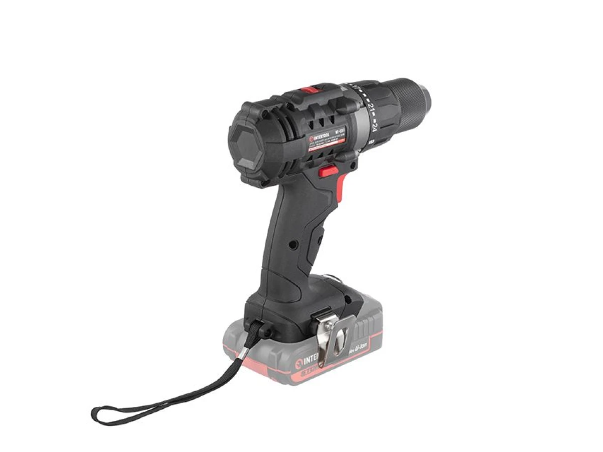 Дриль-шурупокрут акумуляторний 20 В, 50 Nm, 0-450/0-1700 об/хв., 2-13 мм, без ЗП та АКБ INTERTOOL WT-9351 