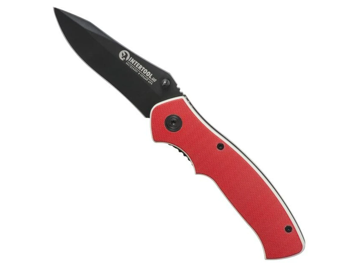 Ніж складаний 194 мм, ручка з металевими вставками INTERTOOL HT-0595 