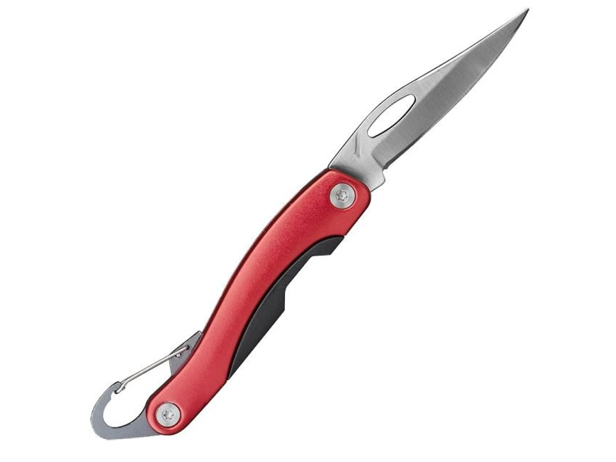 Ніж складаний 194 мм, ручка з алюмінієвими вставками, карабін INTERTOOL HT-0596 