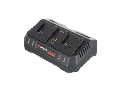 Пристрій зарядний для акумуляторів Li-ion 20 В, струм заряду 4.0+4.0 А, два термінали зарядки INTERTOOL WT-0346