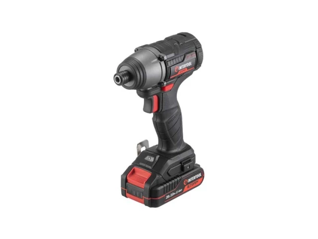 Шурупокрут ударний (гвинтокрут) акумуляторний з безщітковим двигуном 20 В,кейс INTERTOOL WT-0362 