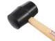 Киянка гумова 350 г, 50 мм, чорна гума, дерев'яна ручка HT-0236 