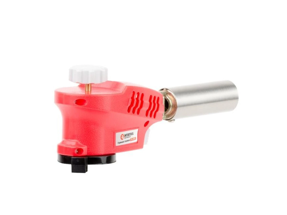 Горелка газовая, пьезозажигание на курке, регулятор, рассекатель пламени INTERTOOL GB-0023 