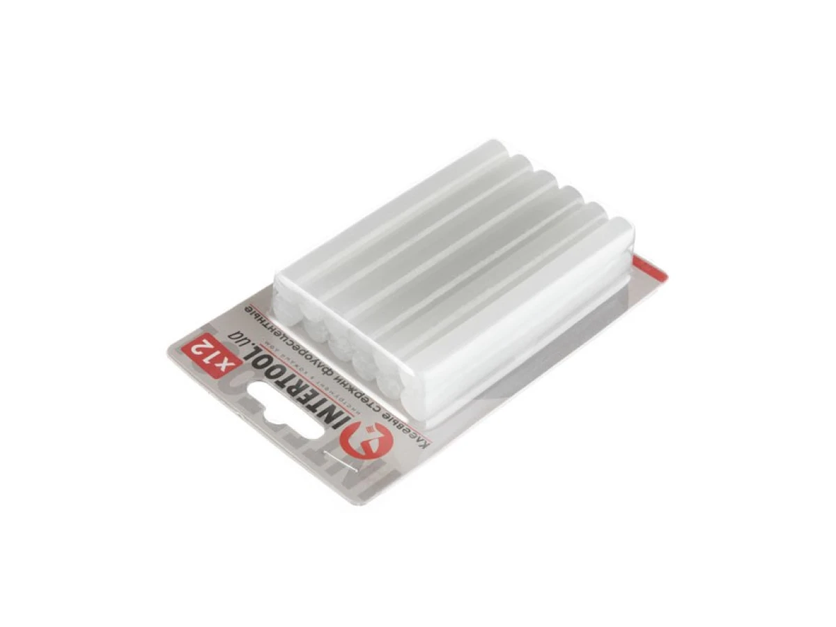 Комплект стрижнів клейових флуоресцентних 11,2 мм * 100 мм, 12 шт INTERTOOL RT-1037 