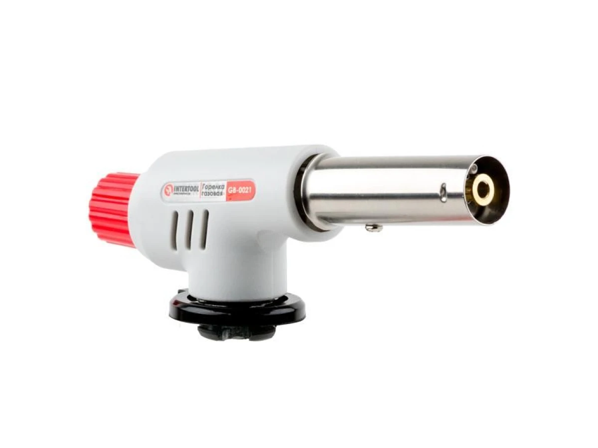 Горелка газовая, пьезозажигание на регуляторе INTERTOOL GB-0021 