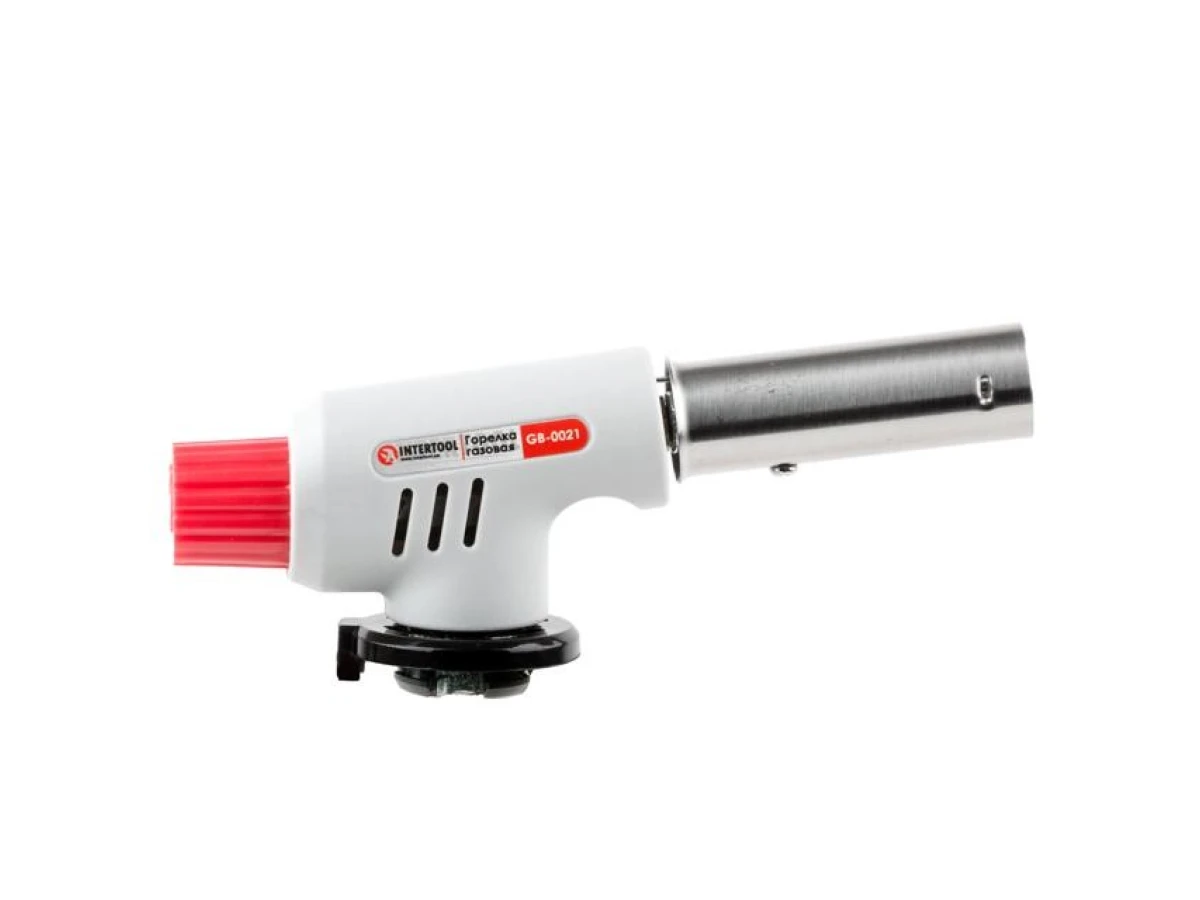 Горелка газовая, пьезозажигание на регуляторе INTERTOOL GB-0021 