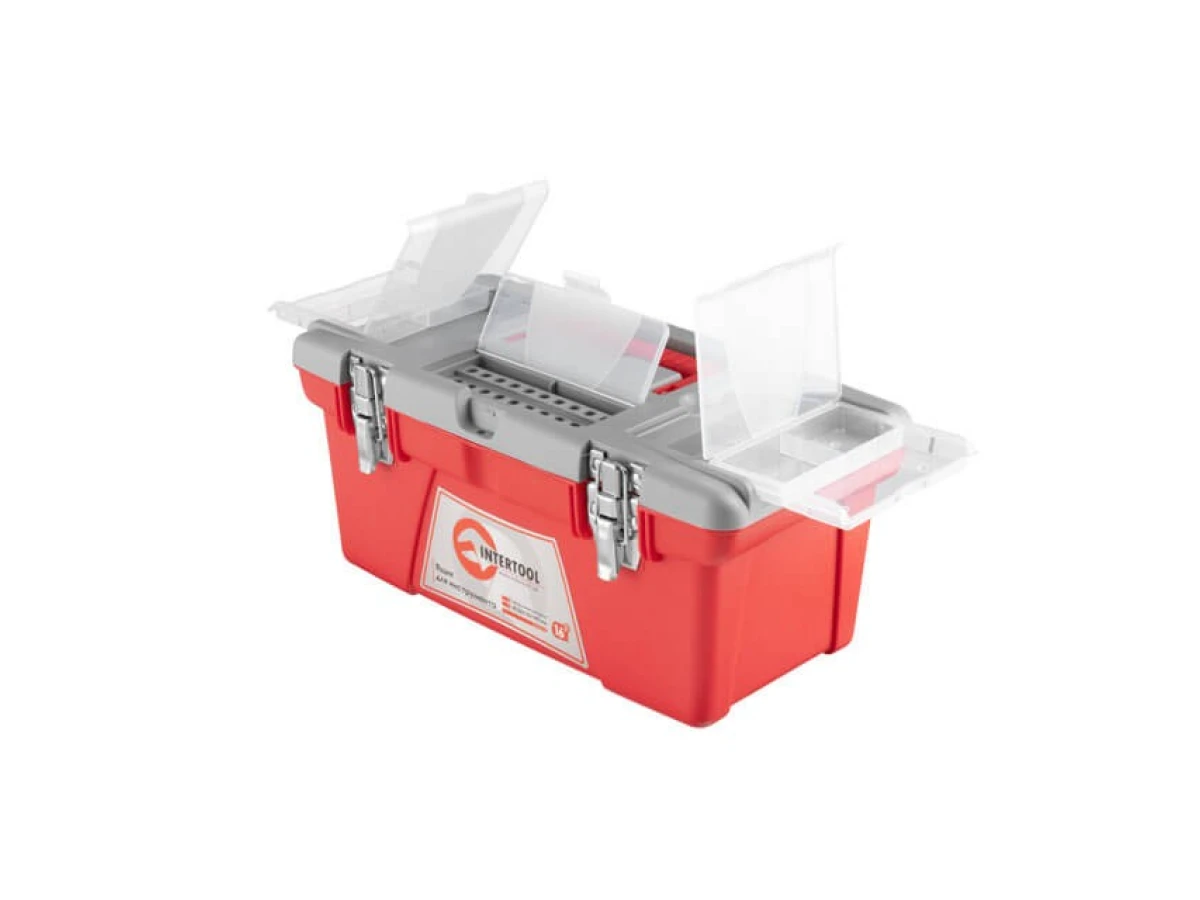 Ящик для інструменту з металевими замками, 16" 415*210*190 мм INTERTOOL BX-0516 