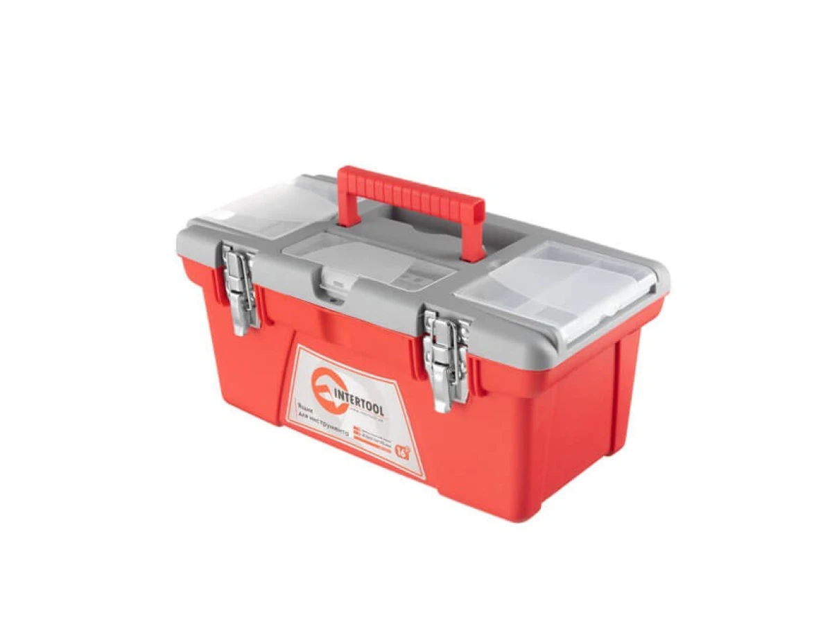 Ящик для інструменту з металевими замками, 16" 415*210*190 мм INTERTOOL BX-0516 