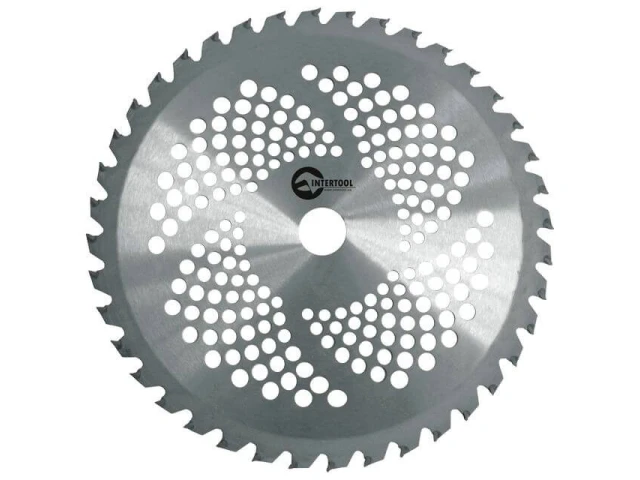 Ніж для мотокоси 255*25.4 мм, 40 зуб'їв, з твердосплавними напайками INTERTOOL DT-2239 