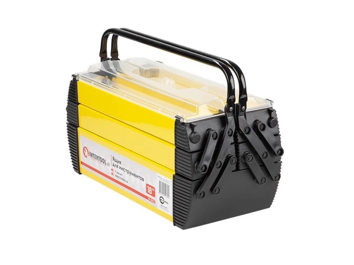 Ящик для інструменту металевий 18", 5 секцій, 454*210*230 мм INTERTOOL BX-5018 
