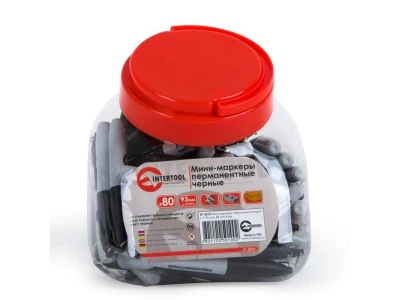 Міні-маркери перманентні чорні L = 93 мм, 80 од./уп INTERTOOL KT-5010