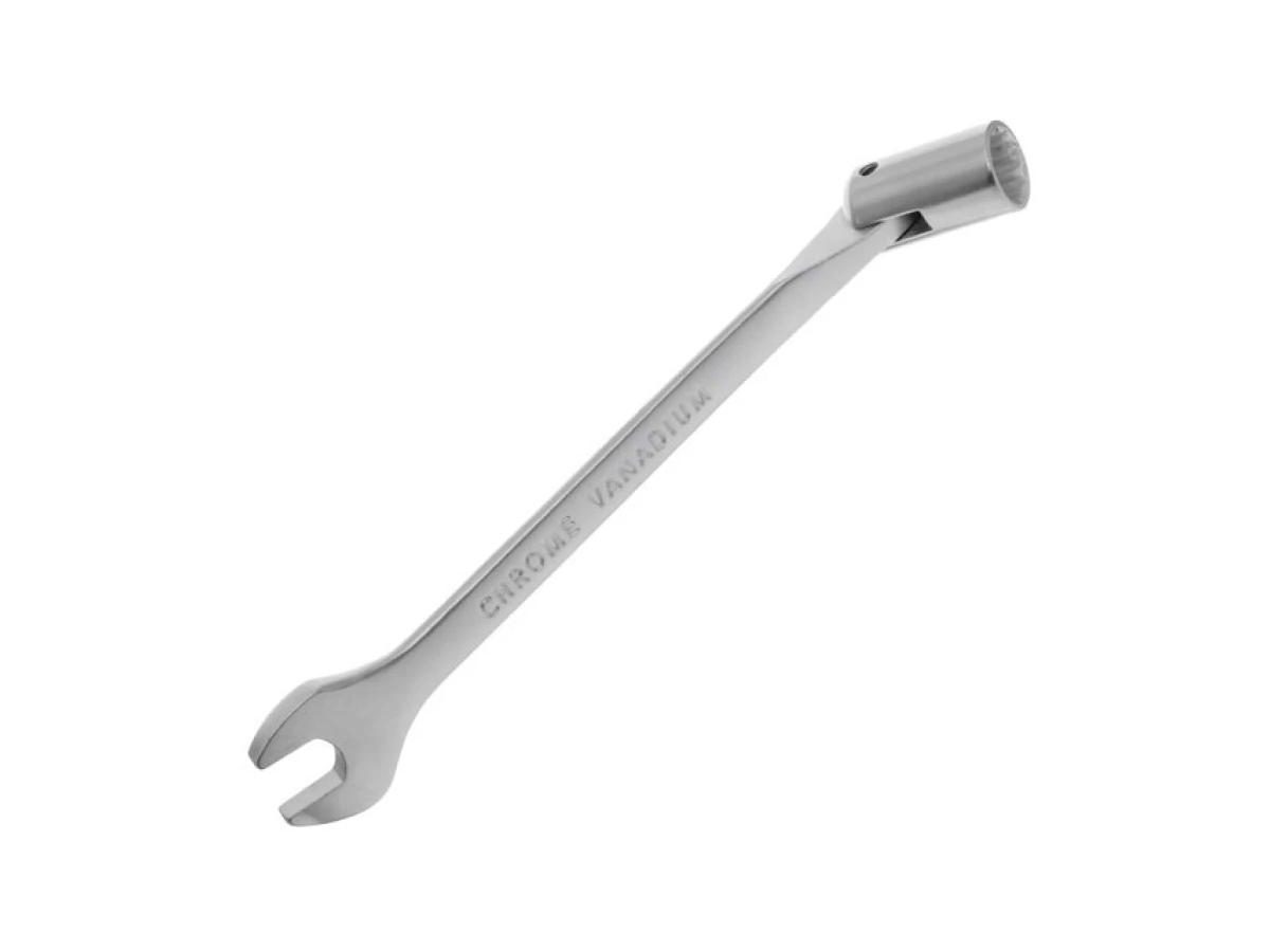 Ключ ріжково-накидний шарнірний 14 мм, CrV, покриття сатин-хром INTERTOOL XT-1414 