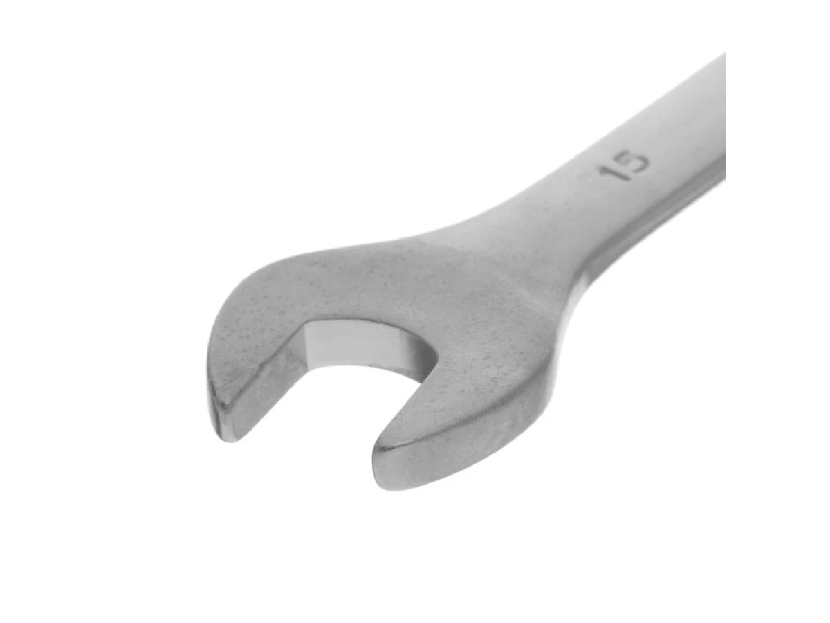 Ключ ріжково-накидний шарнірний 15 мм, CrV, покриття сатин-хром INTERTOOL XT-1415 
