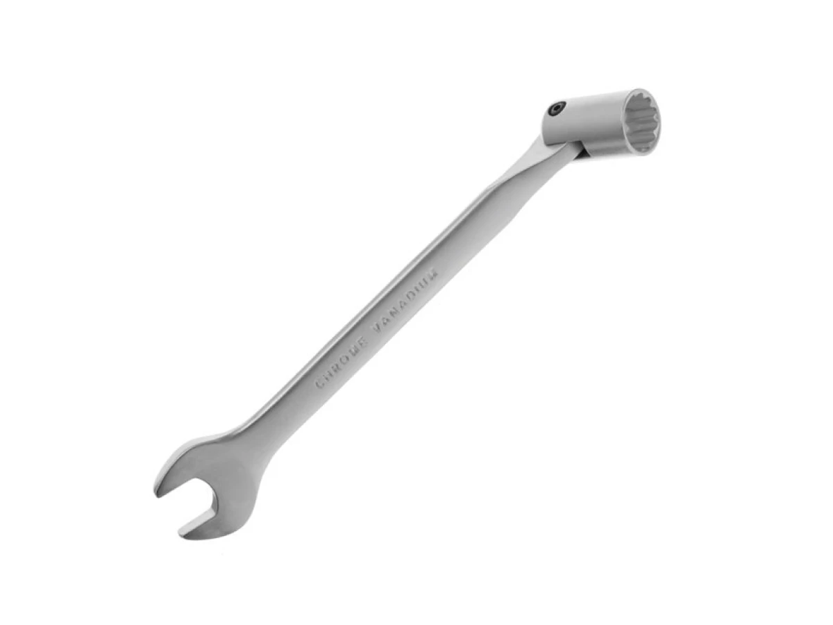 Ключ ріжково-накидний шарнірний 16 мм, CrV, покриття сатин-хром INTERTOOL XT-1416 