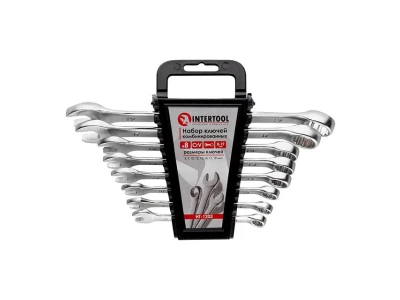 Набір ключів комбінованих 8 шт, 8-19 мм CrV INTERTOOL HT-1202
