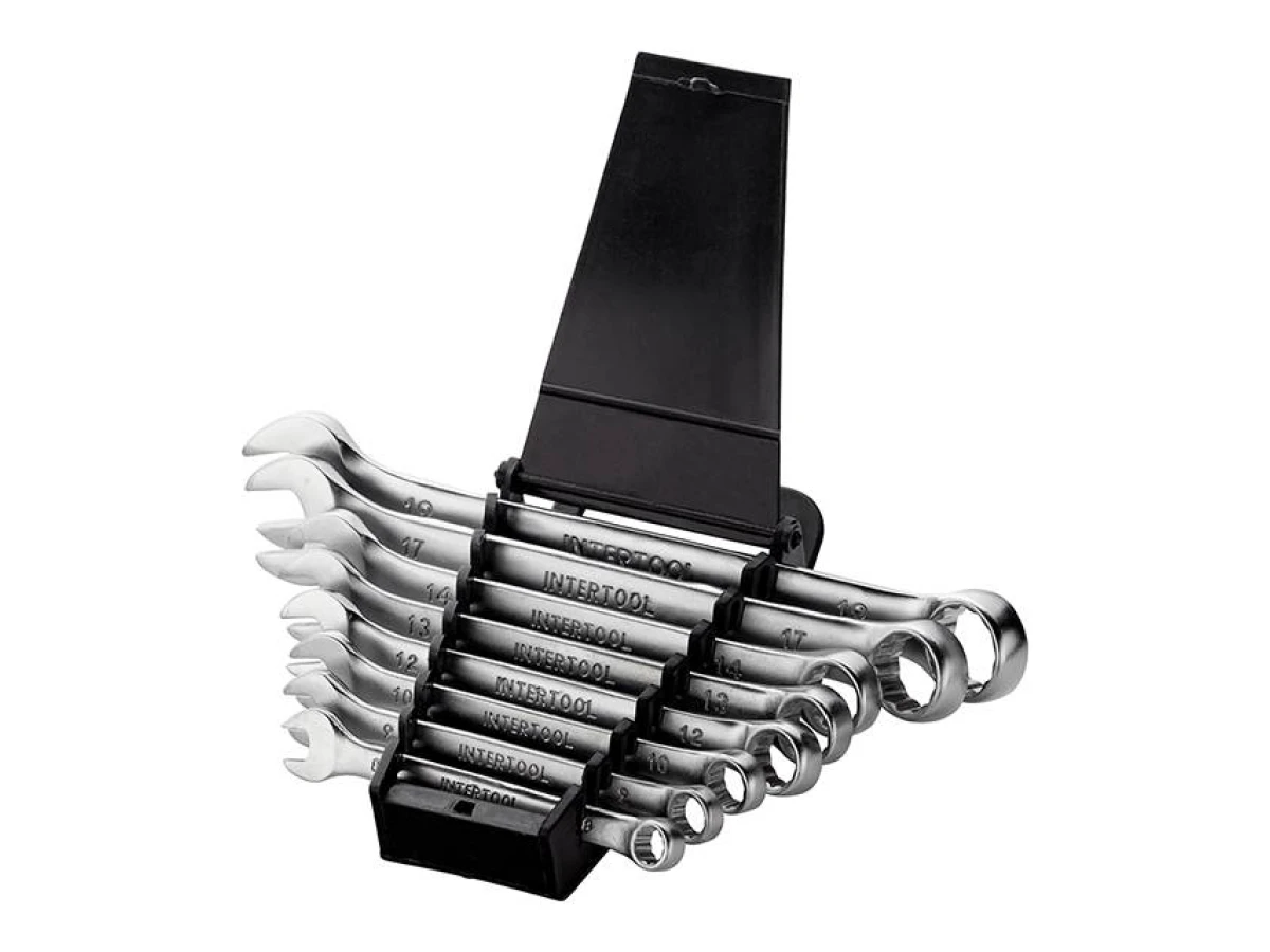 Набір ключів комбінованих 8 шт, 8-19 мм CrV INTERTOOL HT-1202 