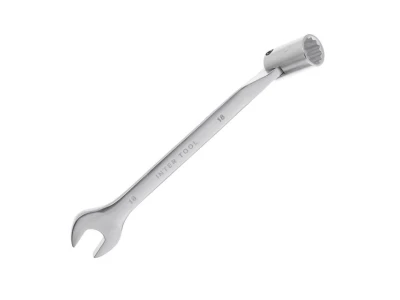 Ключ ріжково-накидний шарнірний 18 мм, CrV, покриття сатин-хром INTERTOOL XT-1418