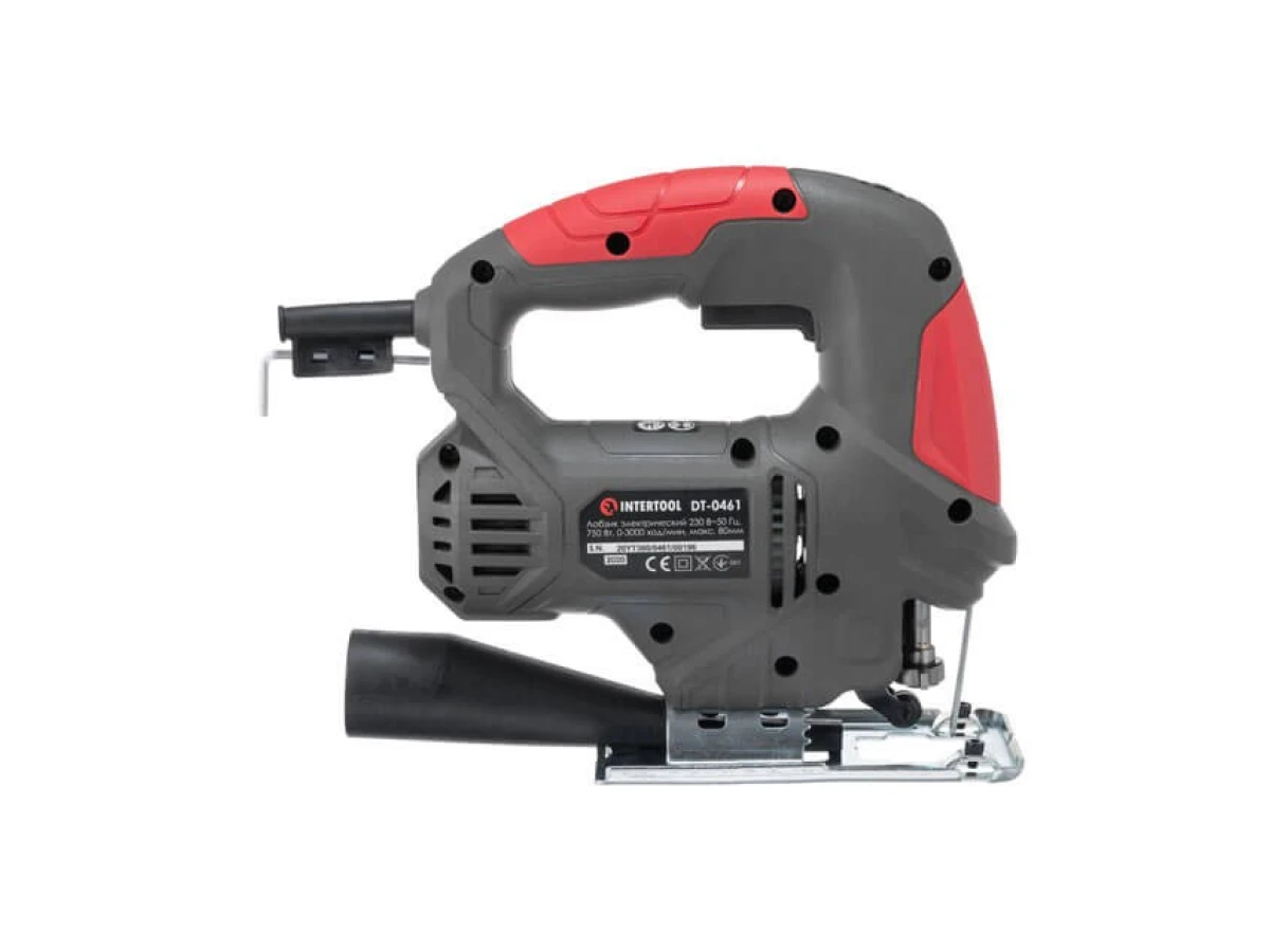 Электролобзик 750 Вт, 0-3000 ход/мин, глубина распила 80 мм INTERTOOL DT-0461 