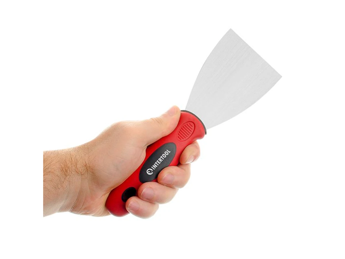 Шпатель из нержавеющей стали, 75 мм, профессиональный INTERTOOL KT-2607 
