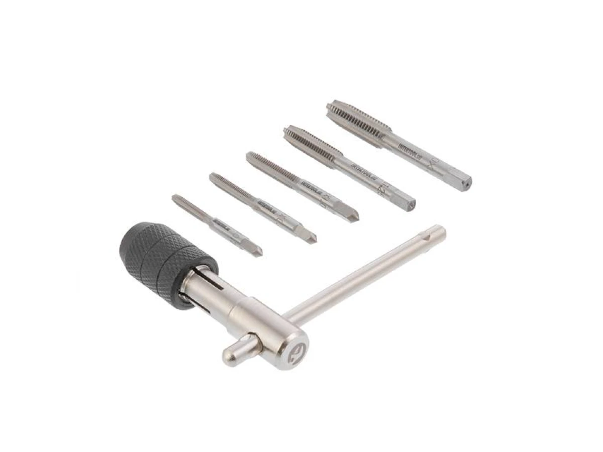 Набор метчиков с Т-образным держателем 6 ед. (M4, M5, M6, M8, M10) INTERTOOL SD-8018 