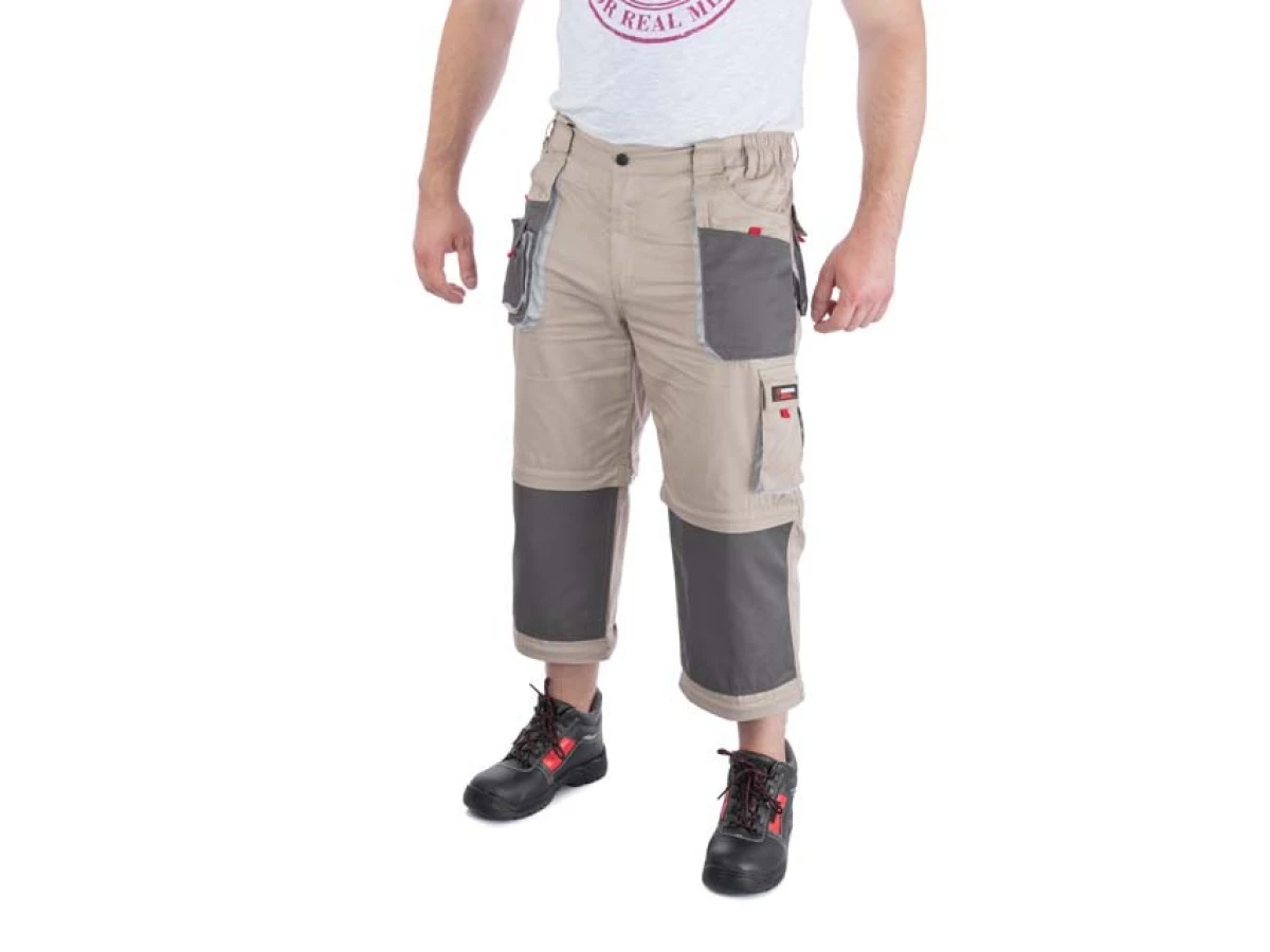 Брюки трансформер робочі з лямками 6 в 1, 100% бавовна, щільність 180 г / м2, M INTERTOOL SP-3042 