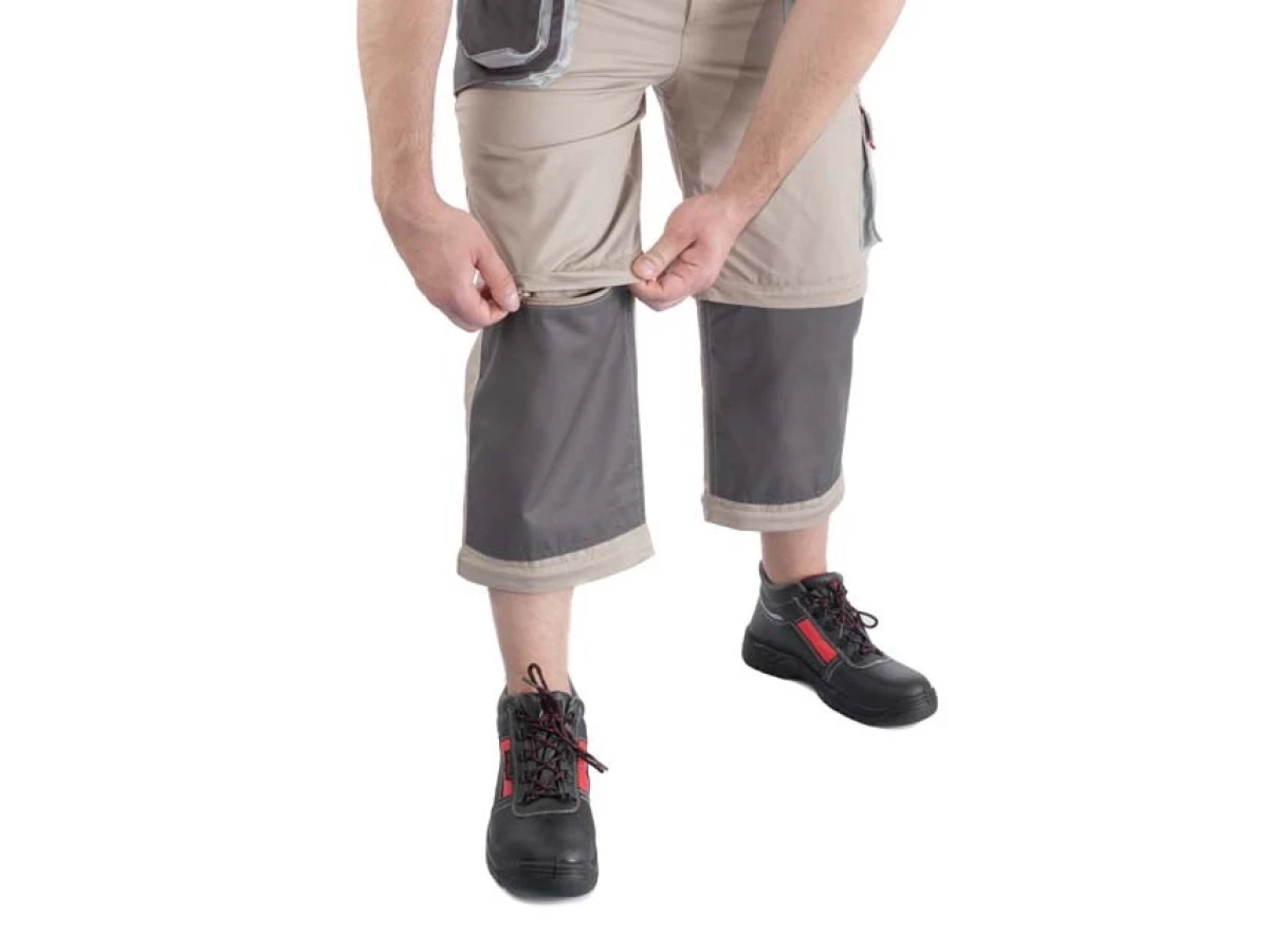 Брюки трансформер робочі з лямками 6 в 1, 100% бавовна, щільність 180 г / м2, M INTERTOOL SP-3042 