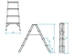 Стремянка алюминиевая двусторонняя 4 ступени, высота 876 мм INTERTOOL LT-1104 