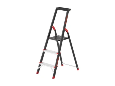 Стремянка 3 ступени, лоток для инвентаря, стальной профиль, высота верхней ступени 630мм, 409х667х1132мм, 150кг INTERTOOL LT-0053