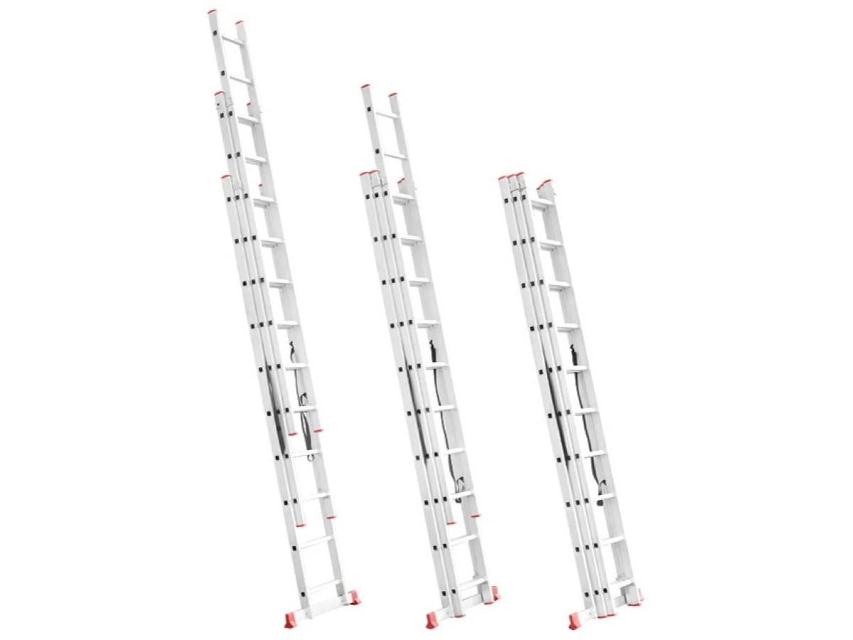 Лестница алюминиевая 3-х секционная универсальная раскладная 3*10 ступ. 6,48 м INTERTOOL LT-0310 